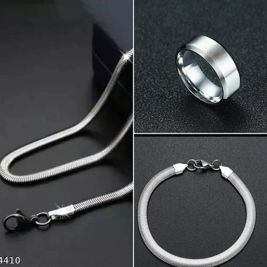 Pack of 3 Silver Stainless Steel