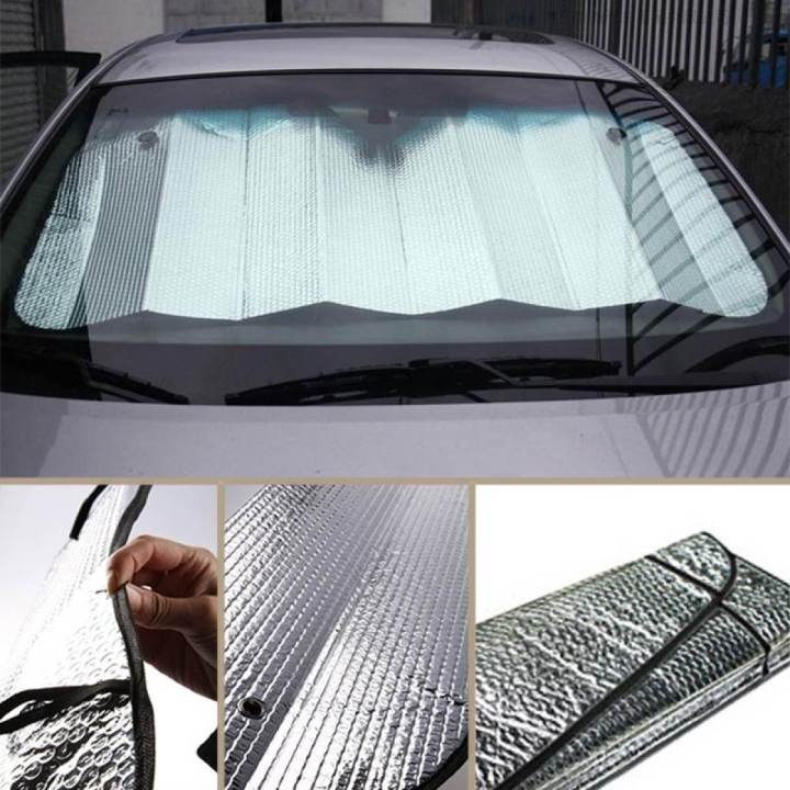 Universal Front Windshield Sun Shade for All Cars - Silver AA Enterprises