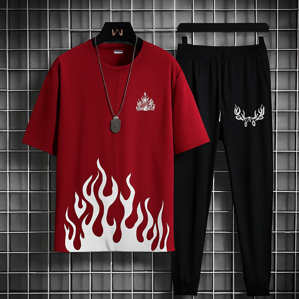 White & black markhor printed T-Shrit