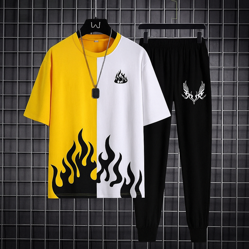 White & black markhor printed T-Shrit