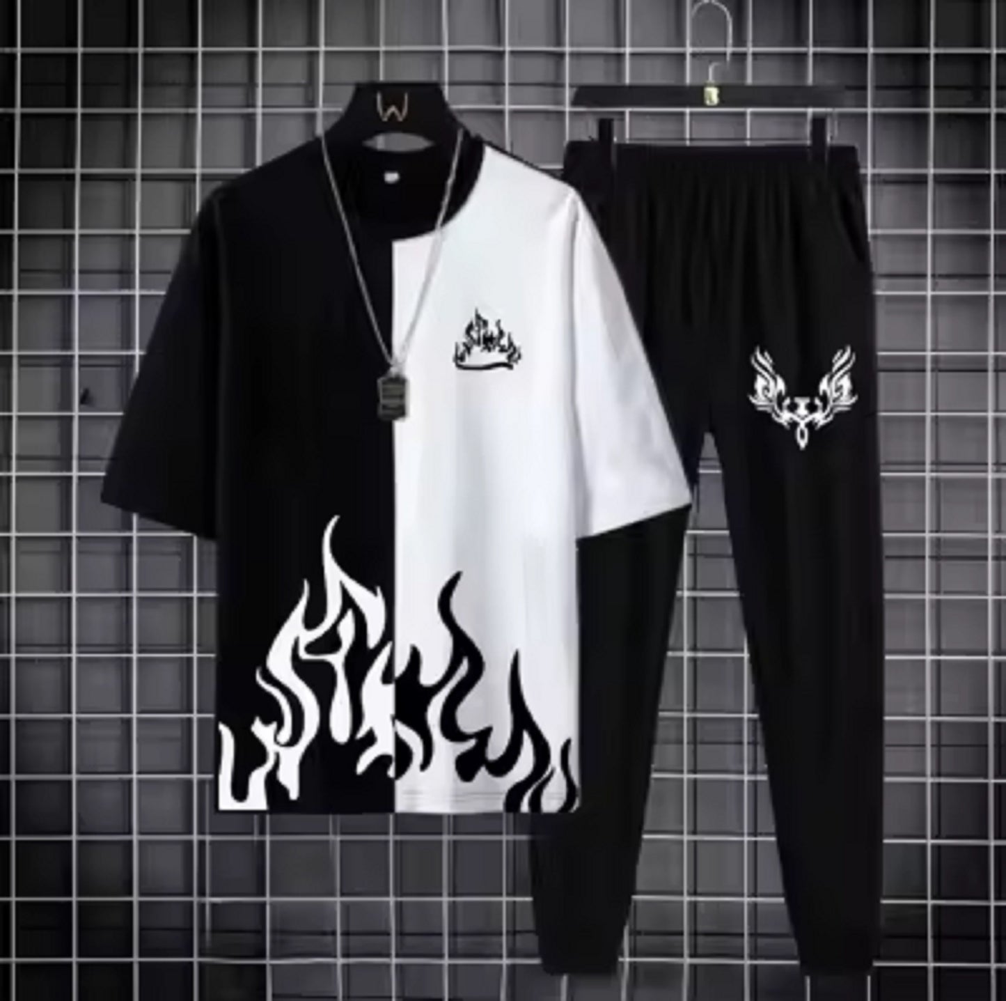 White & black markhor printed T-Shrit