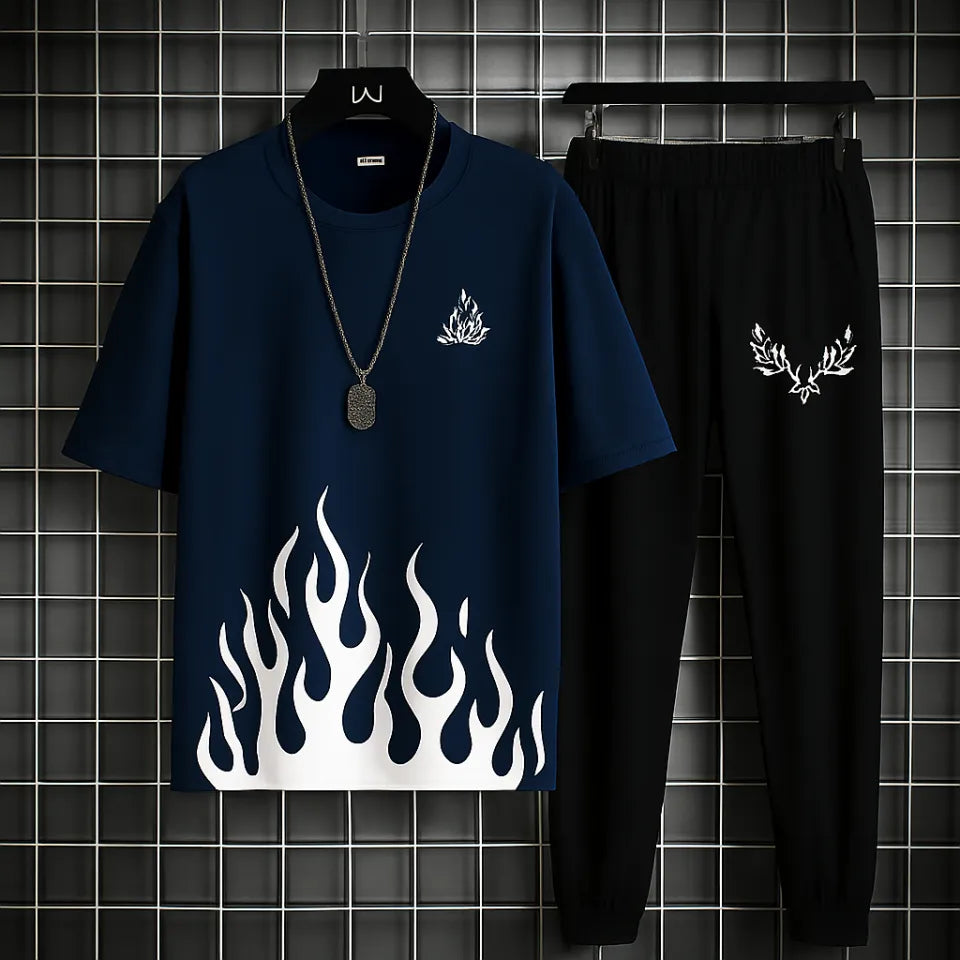 White & black markhor printed T-Shrit